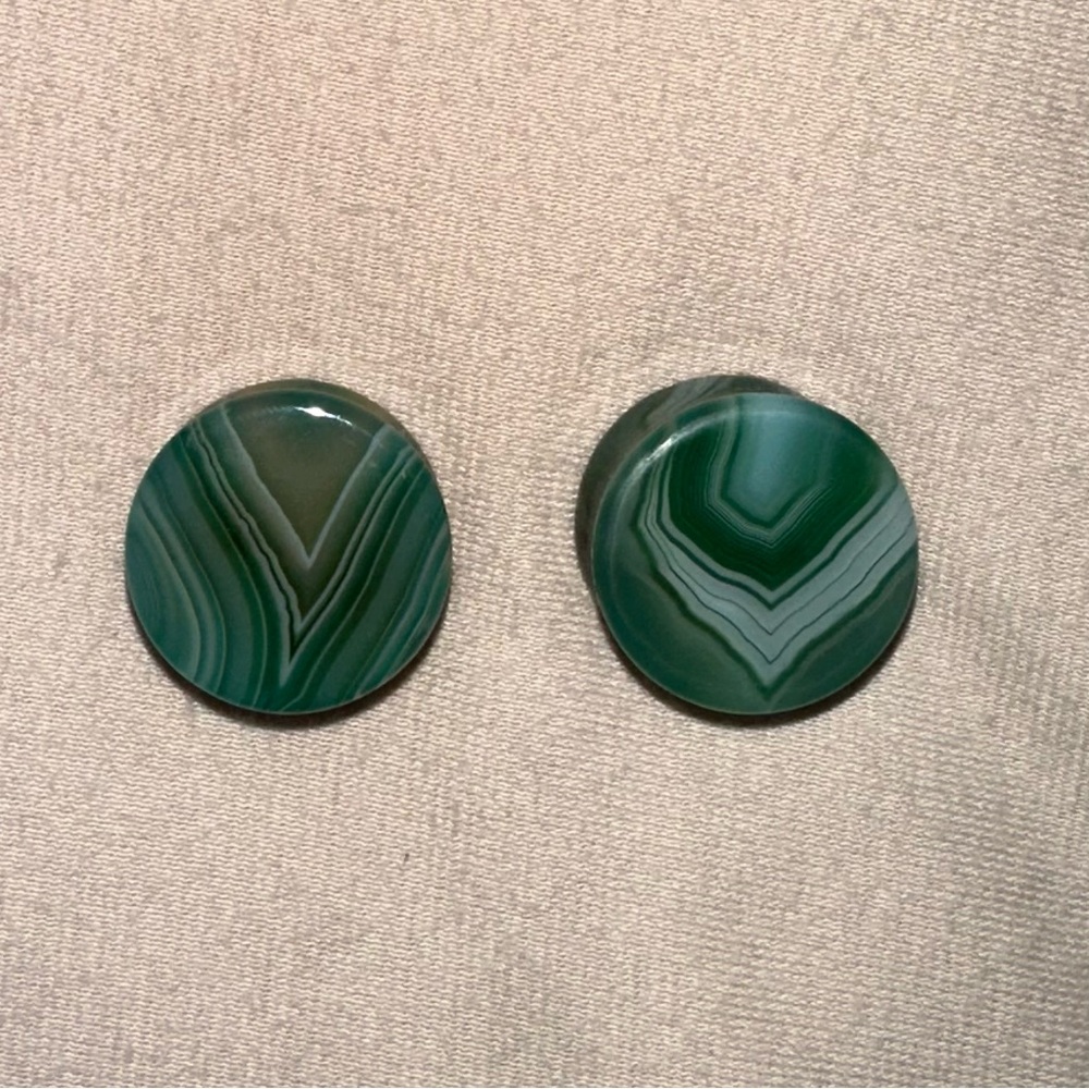 Green Agate 3/4 inch Plugs